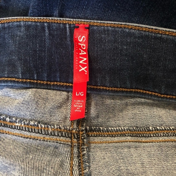 SPANX Pull On Release Hem Skinny High Rise Jean Leggings Size L - Picture 6 of 9